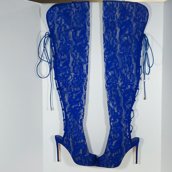 Vigo Fiore Shoes - Lace Mesh Stiletto boots